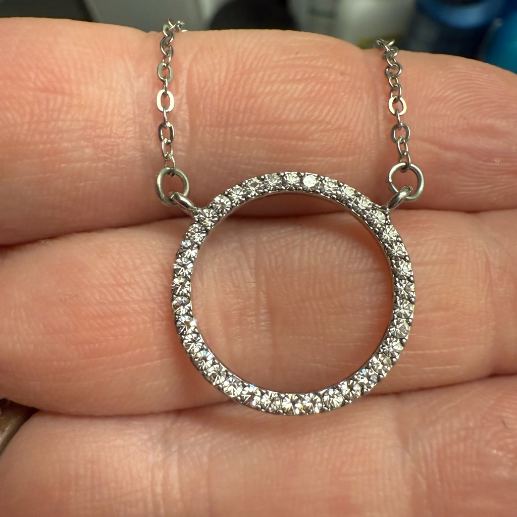 Elegant Silver Circle Pendant Necklace